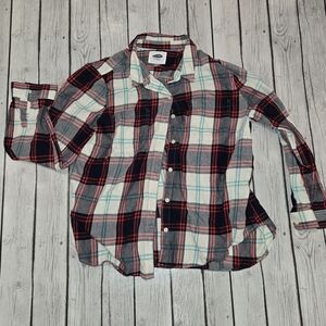 Old Navy Blue, White, & Red Plaid Top Women’s Size XL